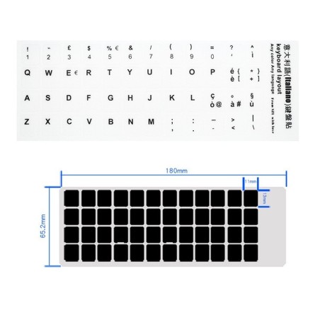 Adesivi per tastiera italiana lettere numeri bianchi da notebook portatile pc mac