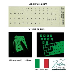 Adesivi per tastiera italiana lettere numeri luminescenti da notebook portatile pc mac