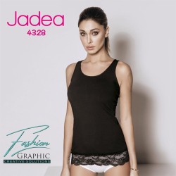 Canotta da donna canottiera spalla larga in cotone elasticizzato Jadea 4328