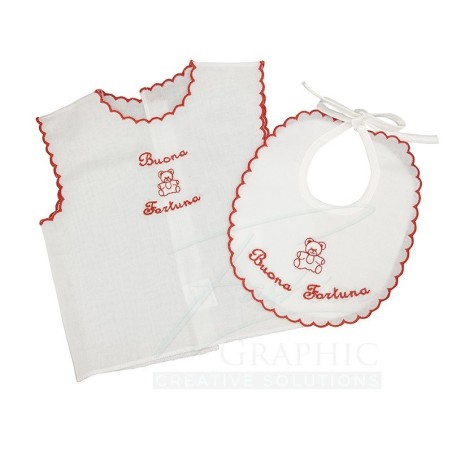 Camicia camicina della fortuna con bavaglino made in italy