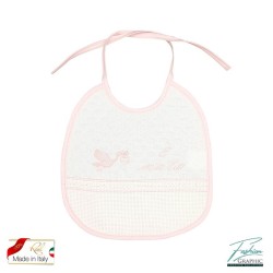 Bavaglino per neonato modello cicogna con tela aida