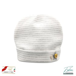 Cappellino neonato a strisce righe in cotone made in italy
