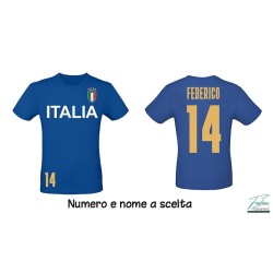 T-shirt nazionale italiana italia europei mondiali olimpiadi personalizzata nome e numero