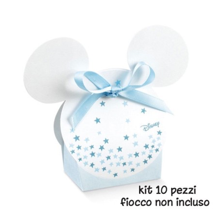 Kit scatoline portaconfetti stelline topolono in cartoncino per battesimo compleanno